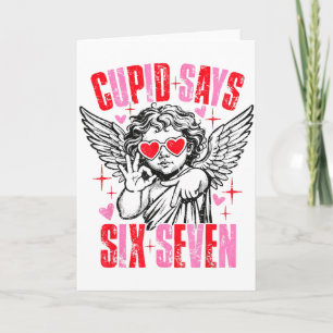 Grappige Cupid Zegt Zes Zeven Valentijn 67 Mannen  Kaart