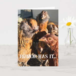 Grappige Curious Amber Brown Chickens Close-up Fot Kaart