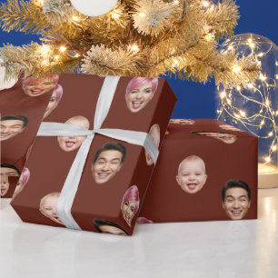 Grappige Custom 3 gezichten Cadeaupapier