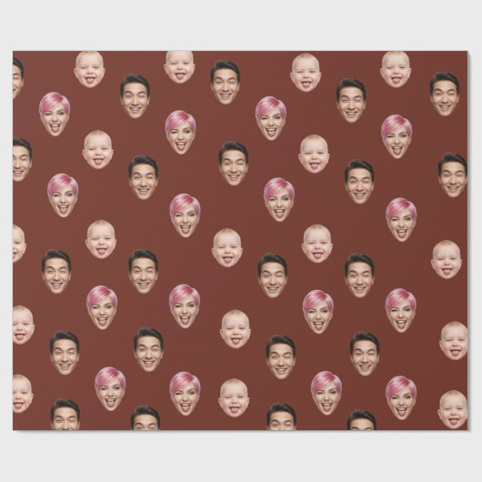 Grappige Custom 3 gezichten Cadeaupapier (Vlak)