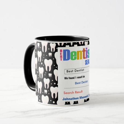 Grappige Custom Beste Tandarts Gift Mok (Voorkant links)
