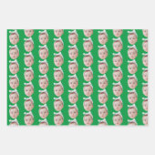 Grappige Custom Face Photo Face Herhalend Patroon Inpakpapier Vel (Voorkant 3)