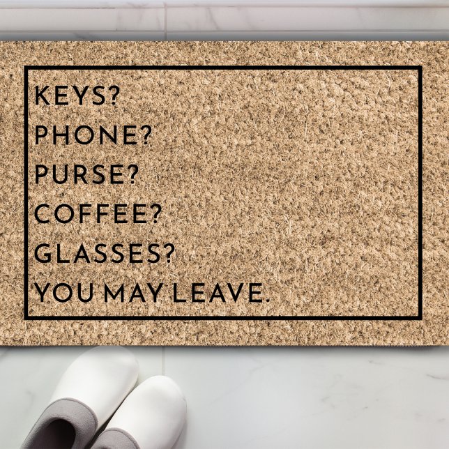 Grappige Custom Herinnering Lijst Keys Telefoon Pu Deurmat (Checklist to leave the house can be customized for your needs.
)