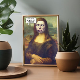 Grappige Custom Mona Lisa Gezicht in Gat foto Kaart