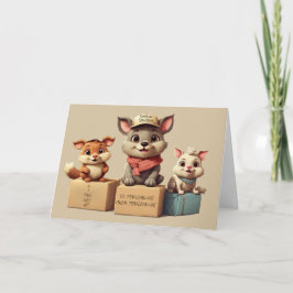 Grappige Cute Cartoon Dieren Levering  Elke Gelege Kaart