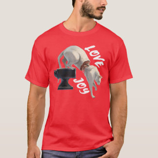 Grappige Cute Cat Rock Band Lovejoy Design voor Mu T-shirt