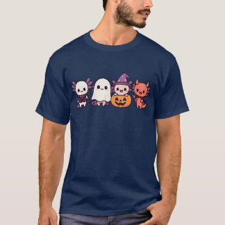 Grappige Cute en Simpele Axolotl in Halloween Kost T-shirt