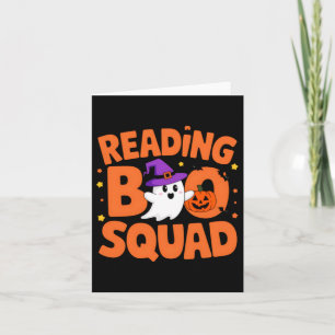 Grappige Cute Halloween Lezen Boo Squad Kostuum Kaart