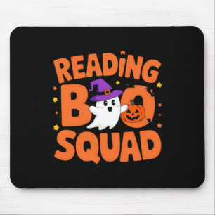 Grappige Cute Halloween Lezen Boo Squad Kostuum Muismat
