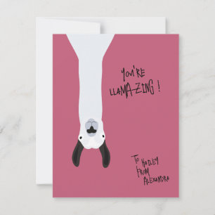 Grappige Cute “Je bent Lama-achtig!” Lama Woordspe Kaart