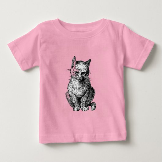 Grappige Cute kat dier baby shirt (Voorkant)