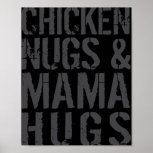 Grappige Cute Kippenmoeder Grafisch Voor Nugget Li Poster