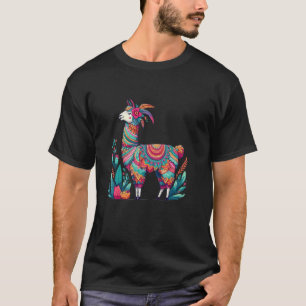 Grappige Cute Lama Mandala Dierenkunst Voor Vrouwe T-shirt