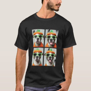 Grappige Cute Pit Bulls met Zonnebril Pompoen Kost T-shirt