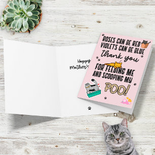 Grappige Cute Roze Gelukkige Moederdag Van Kat Kaart