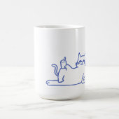 Grappige Cute Witte Kat Doodle Karakter Koffiemok (Center)