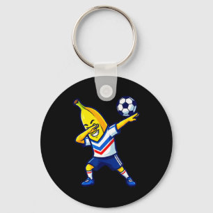 Grappige Dabbing Banaan Voetbalspeler Voetbal Spor Sleutelhanger
