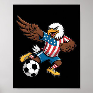 Grappige Dabbing Ld Eagle Usa Voetbal - Usa Vlag V Poster