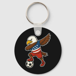 Grappige Dabbing Ld Eagle Usa Voetbal - Usa Vlag V Sleutelhanger