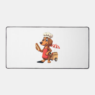 Grappige Dachshond Hond Worst Hotdog Sandwich Bureaumat