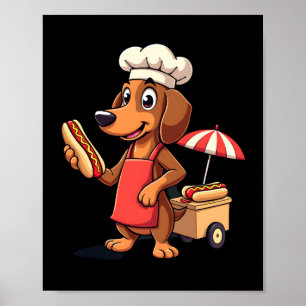Grappige Dachshond Hond Worst Sausage Hotdog Sandw Poster