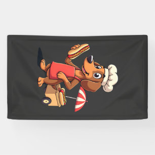 Grappige Dachshond Hond Worst Sausage Hotdog Sandw Spandoek