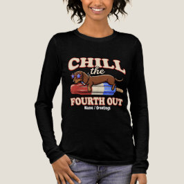 Grappige Dachshund 4 juli Chill The Fourth Out  Tri-Blend Shirt