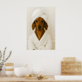 Grappige Dachshund Badkamer Print, Dachshund In Poster (Keuken)
