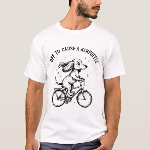 Grappige dachshund-fietsrijder Gaat Een Ophef Make T-shirt
