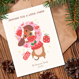 Grappige Dachshund-hond-kerst Feestdagenkaart