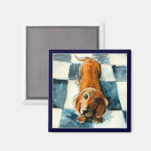 Grappige Dachshund hondenmagneet Magneet (Voorkant / Achterkant)
