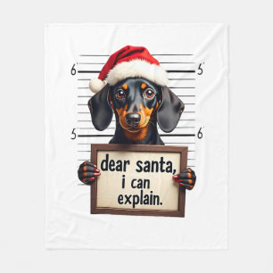 Grappige Dachshund Kerst Meneer Claus Ik Kan Het U Fleece Deken