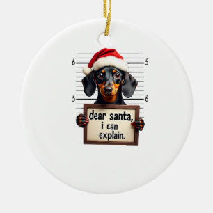 Grappige Dachshund Kerst Meneer Claus Ik Kan Het U Keramisch Ornament
