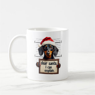 Grappige Dachshund Kerstman Lieve Sint Ik Kan Het Koffiemok