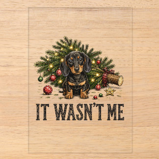 Grappige Dachshund Kerstmis Het Was Ik Niet Acryl Uitnodigingen