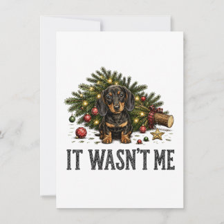 Grappige Dachshund Kerstmis Het Was Ik Niet Bedankkaart