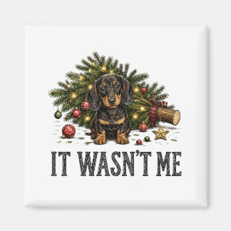 Grappige Dachshund Kerstmis Het Was Ik Niet Magneet