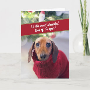 Grappige Dachshund Meest Wienerful Tijd van het Ja Feestdagen Kaart