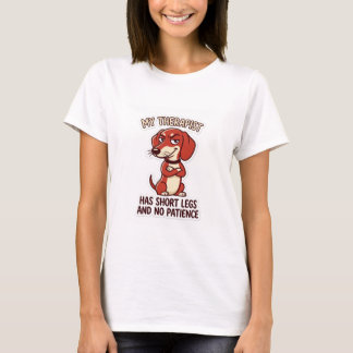 Grappige Dachshund Mijn Therapeut Heeft Korte Bene T-shirt