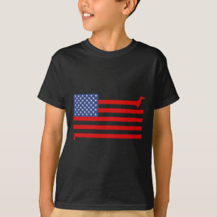 Grappige Dachshund Usa Vlag 4 Juli Patriottische D T-shirt