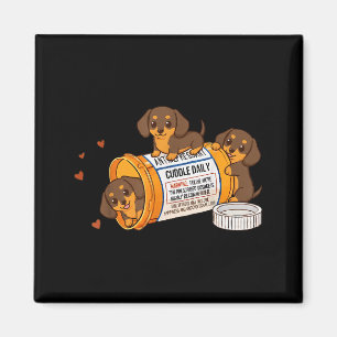 Grappige Dachshund Weenie Anti Depressivum Zoo Moe Magneet