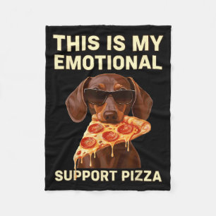 Grappige dachshund wennie emotionele hond die pizz fleece deken