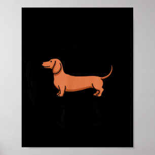 Grappige dachshund wiener lange hond club worst ra poster