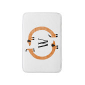 Grappige Dachshund Worst Honden Monogram Badmat (Voorkant Verticaal)