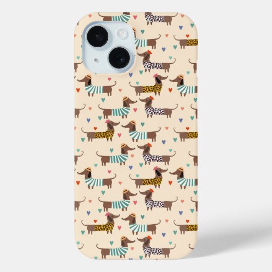 Grappige Dachshunds in Petten en truien Case-Mate iPhone Case (Achterkant)