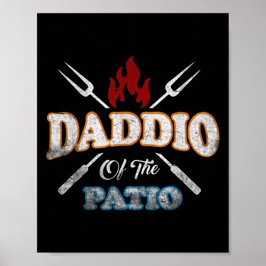Grappige Daddio van de Patio Vaders Dag BBQ Grill Poster (Voorkant)
