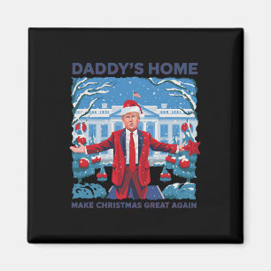 Grappige Daddys Home Trump Lelijke Kersttrui XMA Magneet