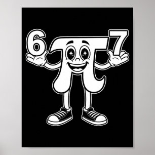 Grappige dag 3.14 symbool 67 meme wiskunde grap ge poster