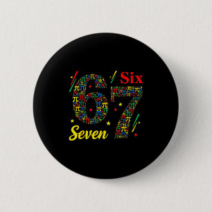 Grappige dag 3.14 symbool 67 meme wiskunde grap ge ronde button 5,7 cm
