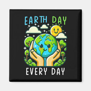 Grappige Dag van de Aarde Red de planeet Schattige Magneet
